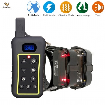 JANPET 1200Meters Remote Control Hunting Dog Training Collar ANTI-BARK Shock Collars for 1 or 2 or 3 Dogs with Led Flash Light