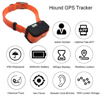 Pet Tracker Gps Collar for Dogs Tractive Gps Animal Real Time Tracking IP67 Waterproof Hound Locator for Medium Large Dogs